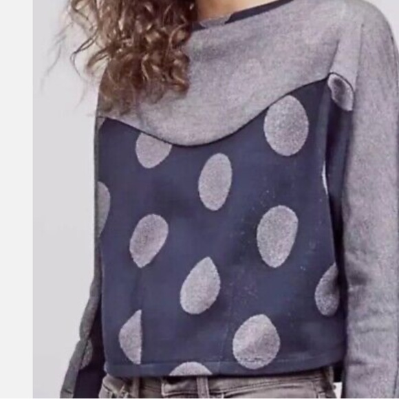 ANTHROPOLOGIE Postmark Polka Dot Cropped Shirt - Picture 4 of 12